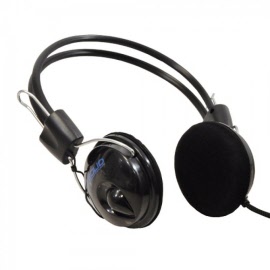solid stereo headset met microfoon (kabel), zwart, model ht-160